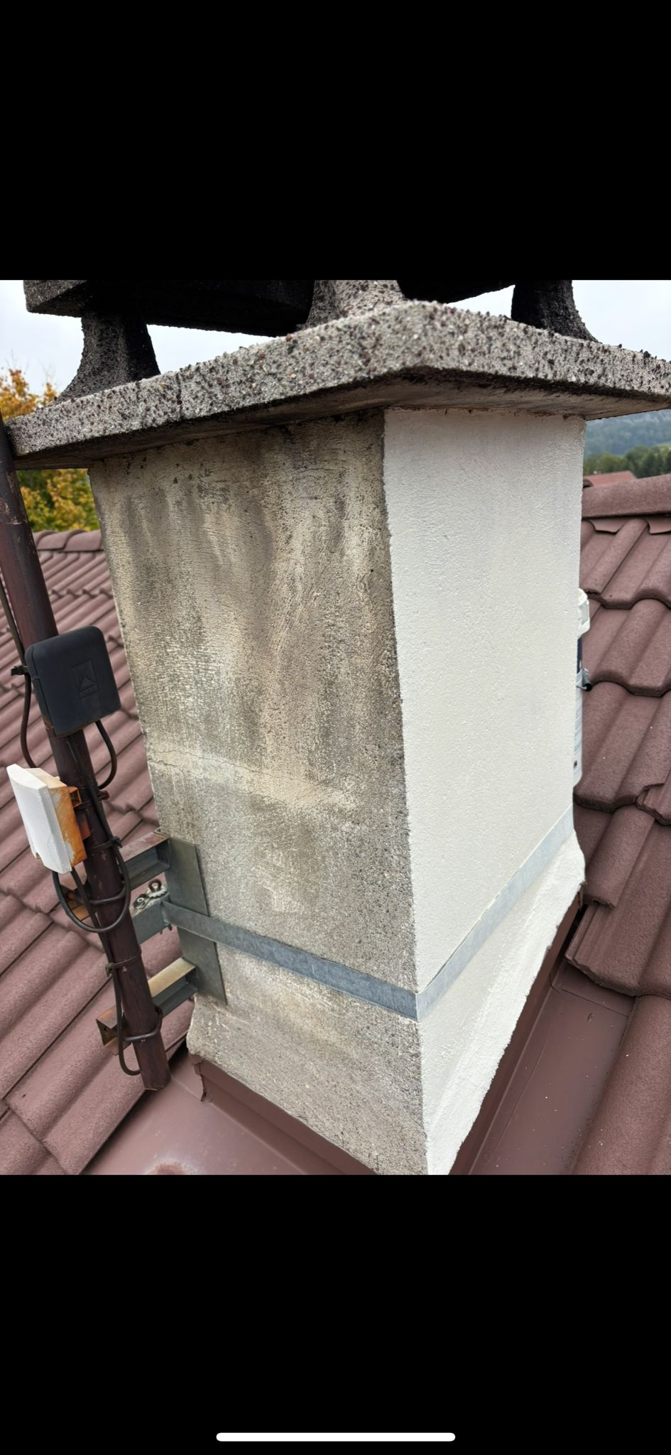 Souche de cheminée avec solin zinc
